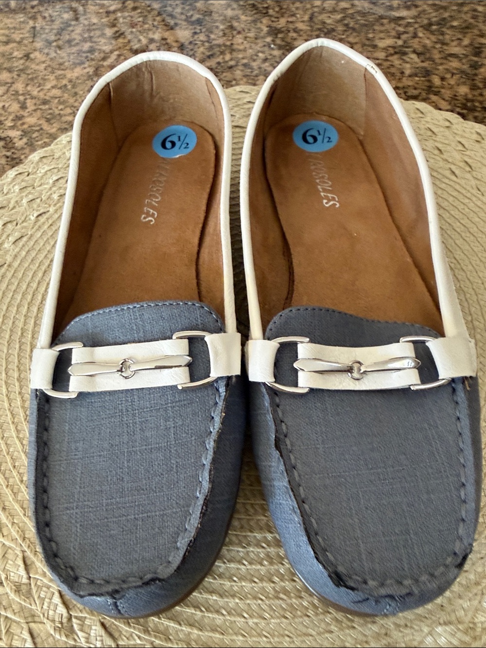 AEROSOLES Two-Tone Blue and white Women's Loafers